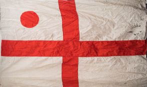 An early 20th century Royal Navy Regulation Vice Admiral flag, circa 1920: stamped 'Admiral/6',