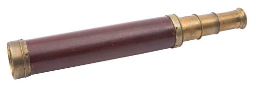 A 19th century mahogany and brass three draw telescope by Dollond,
