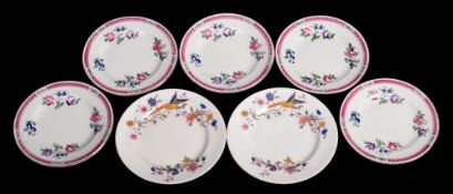 A group of seven Furness Bermuda Line saucers: comprising two 'Bird of Paradise ' pattern saucers
