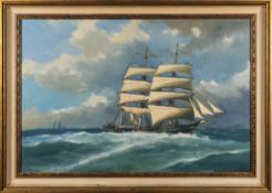 * Laarhoven [b.1932] - Tea clipper in a breeze,-: signed, oil on canvas, 60 x 90cm.