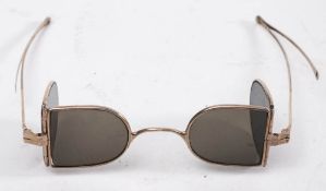 A pair of early 19th century silver 'D' shaped railway spectacles by A Abraham,