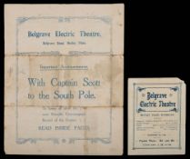 Two theatre programmes for the Belgrave Electric Theatre, Belgrave Road,