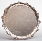 A silver plated presentation salver for the Motor Vessel 'Trelyon': with engraved inscription