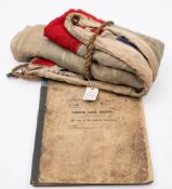 A WWII period Deck Log Book and White Ensign for the Tank Landing Ship HMS LST-3: the size 6