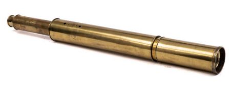 A brass 1 1/2 inch single draw refracting telescope: unsigned.