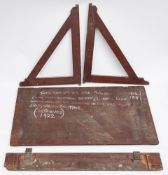 A teak wardroom drop down bulkhead side table reputedly from the Lion-class Battle cruiser HMS