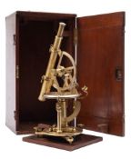 A 19th century lacquered brass theodolite by Dollond,
