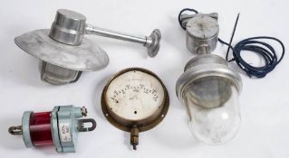 A Russian ship's lamp: together with a red navigation light,