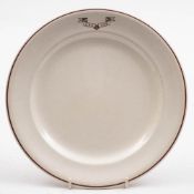 A Commonwealth & Dominion Line Staffordshire plate by Furnivals: with brown transfer decoration,
