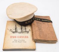 Two early WWII period W/T Operator's Log books for HMS Ganges: mostly with lecture notes and