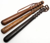 A Devon Constabulary truncheon: stamped with King's crown and constabulary,