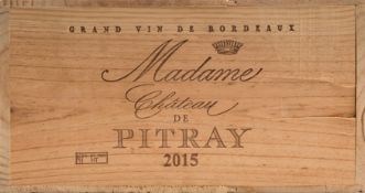 Twelve bottles Chateau Pitray 2015.