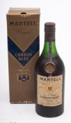 A bottle of Martell Cordon Blue Cognac: No. EF0901, boxed.