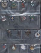Four sheets of travel and holiday camp badges: