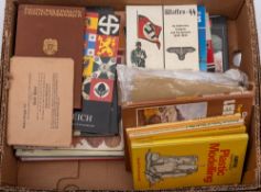 A collection of various militaria and military modelling books and periodicals: (three boxes)