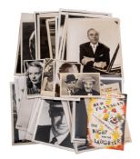 A collection of promotional cinema photographs: of film stars, some with facsimile signatures,