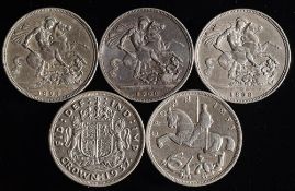 Five crowns: 1898 LXII, 1899 LXIII, 1900 LXIV, 1935 & 1937.