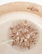 A late 19th century Allan Line blue and white soup bowl,