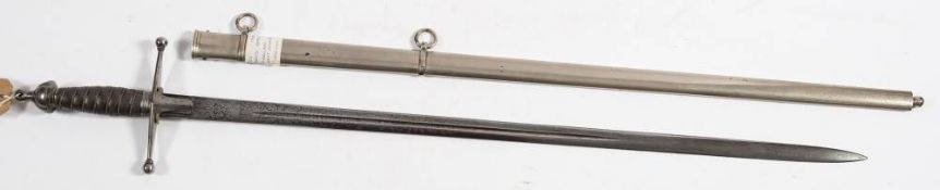 A Victorian 1883 pattern Scottish Officers Highland Infantry Broadsword by Henry Wilkinson,