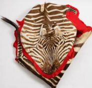 An early 20th century felt backed Zebra skin,