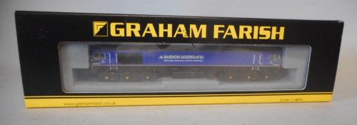 Graham Farish an N gauge Class 66 diesel locomotive: No 66623 in 'Bardon Aggregates' blue livery,