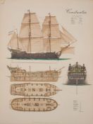 1962 Schliker-Werft Lines illustrations: for several ships including 'Constantia', 'Neptun', 'Nixe',