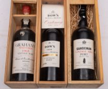 A bottle of Grahams Malvedos 1965 Vintage Port: a bottle of Dow's Centenary 1996 Vintage Port and a