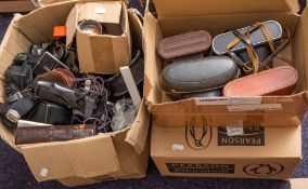 A collection of various camera parts and accessories, etc.