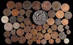A collection of 18th century trade tokens and others (penny and halfpenny): together with a
