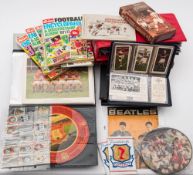 A collection of football cards and football related ephemera: includes photographs, cigarette cards,