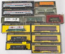Bachmann and Postage Stamps Trains N gauge boxed group of American outline rolling stock: including