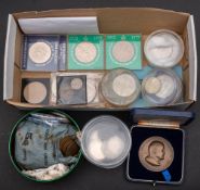 A collection of British coinage: including crown size commemorative's, copper pennies etc.