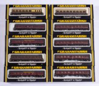 Graham Farish. A group of ten N gauge passenger coaches: comprising four No.