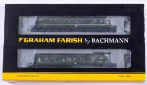 Graham Farish by Bachmann N gauge set 371-879 Class 108 powered Twin DMU BR green with speed
