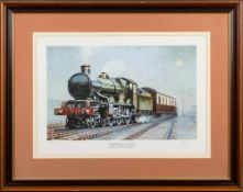 An O gauge scratchbuilt 0-4-2 tank locomotive No 5801 in GWR green livery: together with three