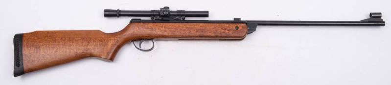 A BSA meteor .22 calibre air rifle, fitted BSA 4x15 scope.