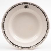 A Moss Hutchison Line Ltd (Liverpool) Staffordshire soup bowl by Wilkinson Ltd: with black transfer