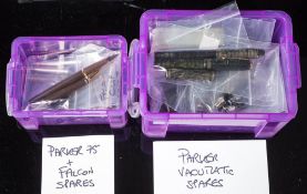 A collection of Parker Vacumatic fountain pen spares,