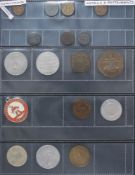 Three sheets of hotel and restaurant tokens: