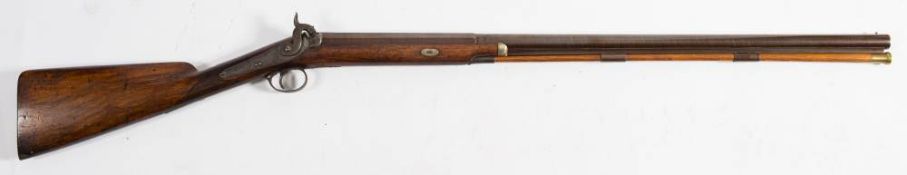 A 19th century 20 bore single barrel percussion sporting shotgun by Charles Osborne: 32 inch two