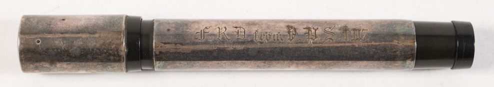 A J Whytwrath silver mounted oversize retractable fountain pen, London,