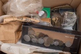 A quantity of commemorative crown and foreign coins.