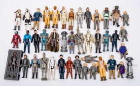 A collection of various vintage Star Wars figures: including IG-88, Bobba Fett,