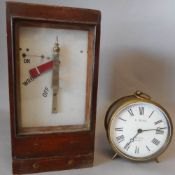 Kay & Co, Paris, a G.W.R. brass cased timepiece: stamped 3303, the 9cm enamel Roman dial marked G.