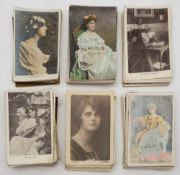 A collection of early 20th century and later postcards of actresses and children: including a