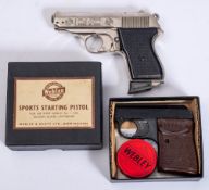 A BBM ME8 8mm blank firing upward venting semi-automatic pistol: together with a Webley .