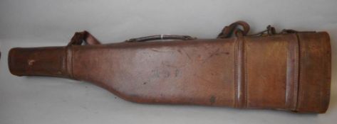 A stitched leather leg 'o' mutton gun case: 78cm long.