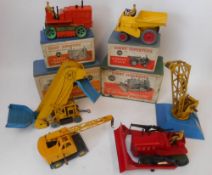 Dinky No 561 Blaw Knox Bulldozer: No 562 Dumper truck, No 563 Heavy Tractor,