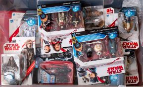 Hasbro Star Wars. A boxed group of force link figures.