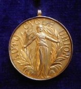 A 9ct gold medal for Auto Cycle Union: The Six Days Standard Stock Trial, awarded to H, M. Hicks, 5.